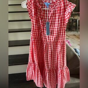 Red and white gingham Draper James dress size small nwt